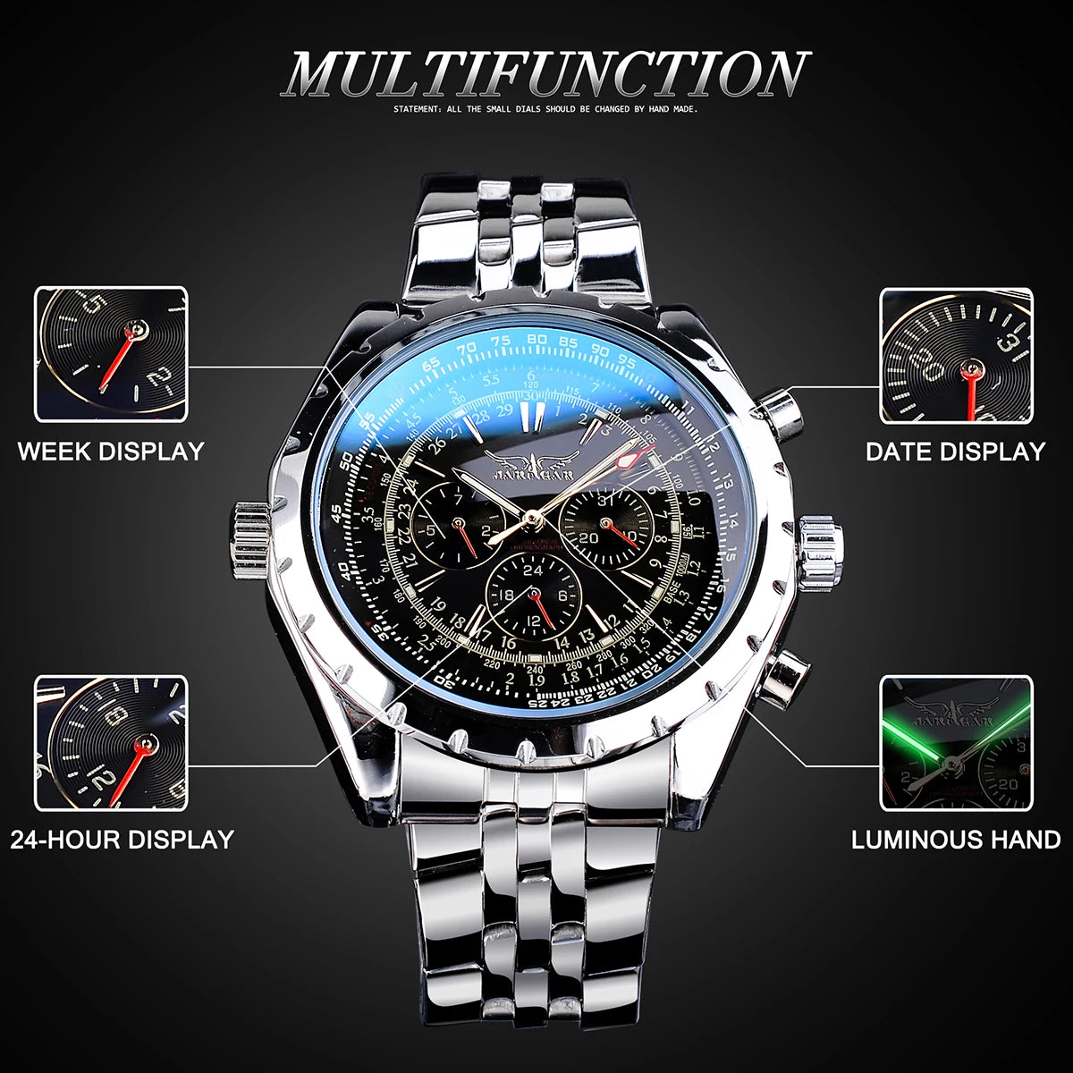 Blue Glass Design Automatic Watch