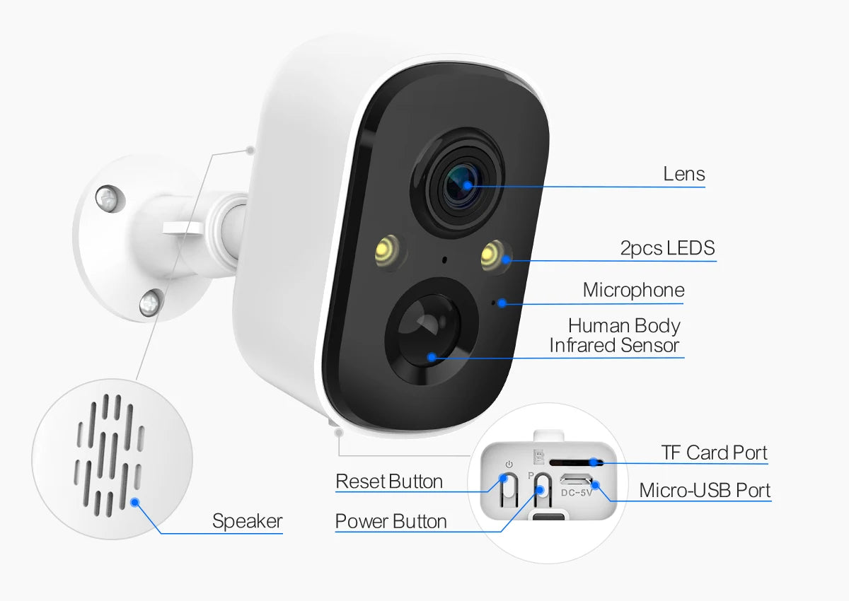 Security Battery Camera with Solar Panel